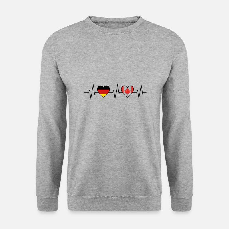 Kanada puls Flagge Kanadisch Geschenk - Unisex Pullover - Weißgrau meliert