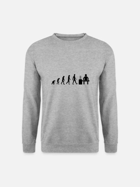 Mann Sauna Geschenk Saunahaus Banja Spa Hamam - Unisex Pullover - Weißgrau meliert