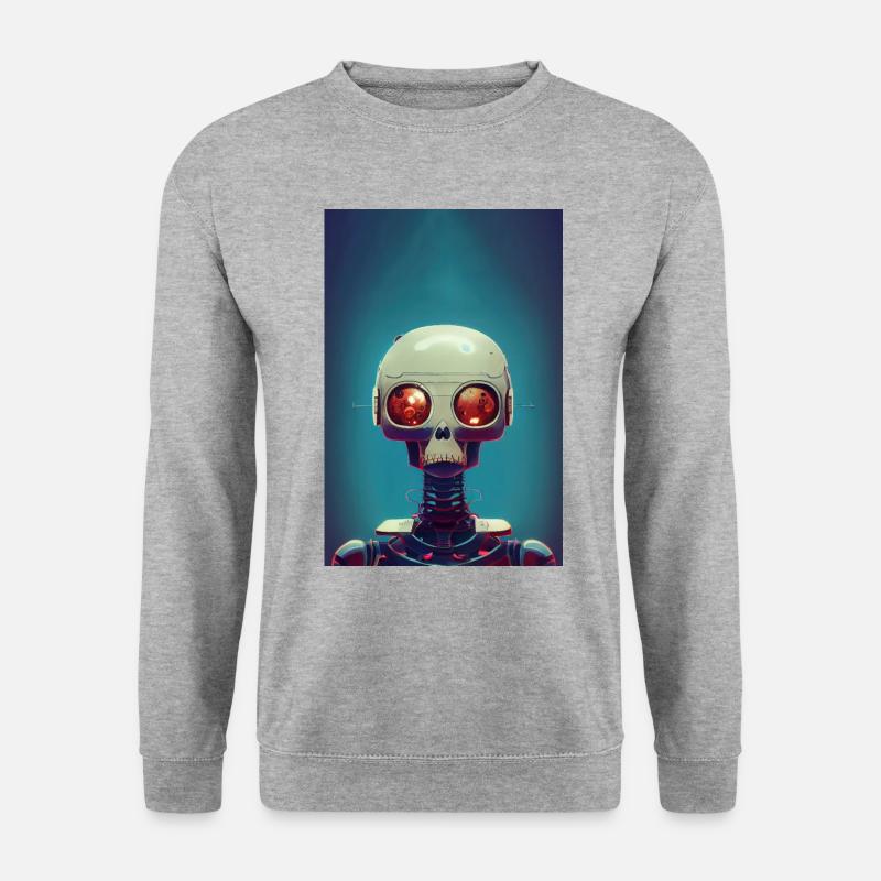Roboter 02 - Unisex Pullover - Weißgrau meliert