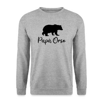 Papa Père Ours Cadeau d’anniversaire Italie Drôle - Sweat-shirt Unisexe - gris chiné - Devant - Alina (178cm) & Michal (187cm)