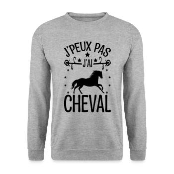 I can't I have horse - Unisex Sweatshirt - salt & pepper - Front - Alina (178cm) & Michal (187cm)