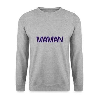BONNE FÊTE MAMAN. MAMAN. FÊTE DES MÈRES. JE T'AIME - Sweat-shirt Unisexe - gris chiné - Devant - Alina (178cm) & Michal (187cm)
