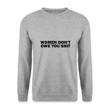 Women Gift Feminist Feminism - Unisex Sweatshirt - salt & pepper - Front - Alina (178cm) & Michal (187cm)
