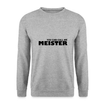 Meister Zimmermann Geschenk Handwerker Werkzeug - Unisex Pullover - Weißgrau meliert - Vorne - Alina (178cm) & Michal (187cm)
