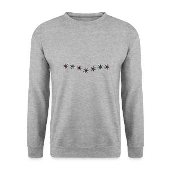 ETOILE. STAR. ETOILES. FÊTE. ANNIVERSAIRE. NOËL - Sweat-shirt Unisexe - gris chiné - Devant - Alina (178cm) & Michal (187cm)