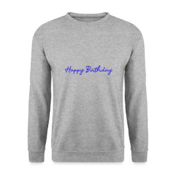 ALLES GUTE ZUM GEBURTSTAG. ALLES GUTE ZUM GEBURTSTAG. JAHRESTAG. - Unisex Pullover - Weißgrau meliert - Vorne - Alina (178cm) & Michal (187cm)