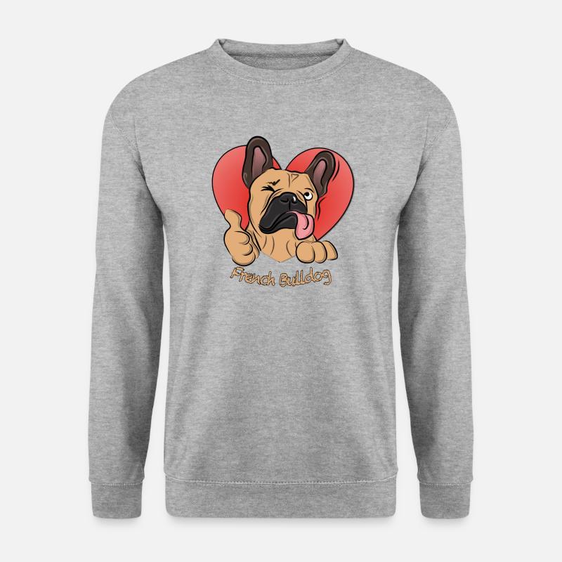 French Bulldog - Unisex Pullover - Weißgrau meliert