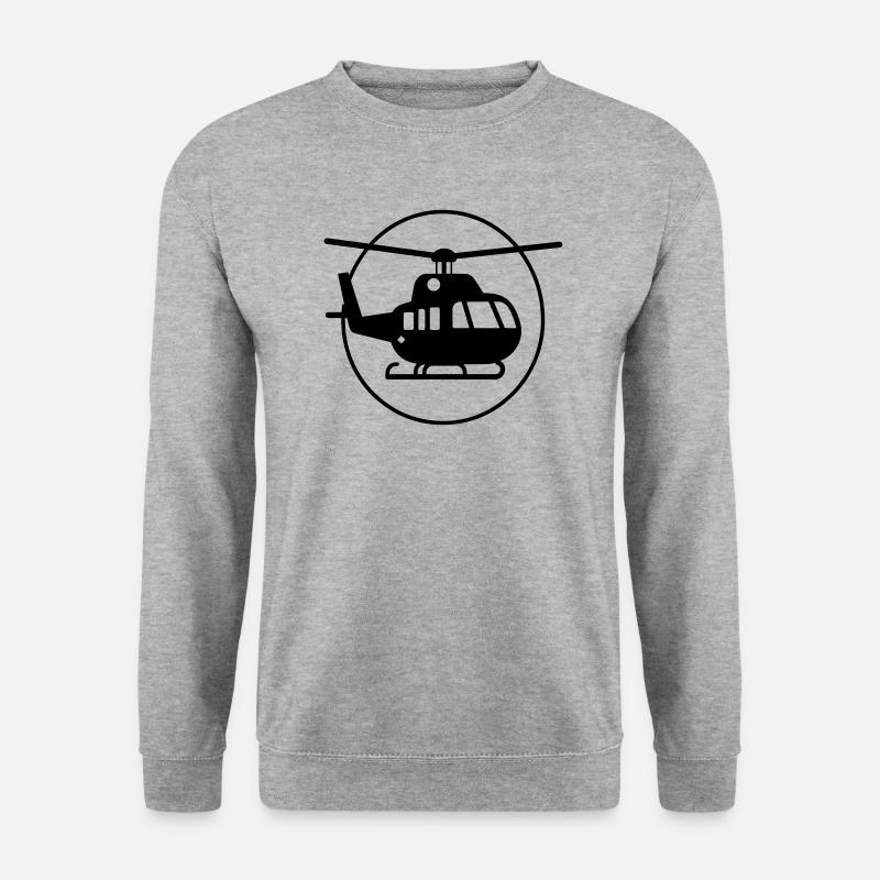 Hubschrauber - Unisex Pullover - Weißgrau meliert