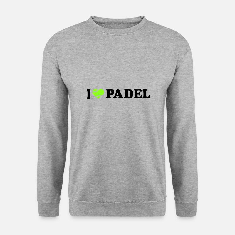Ich liebe Padel - Unisex Pullover - Weißgrau meliert