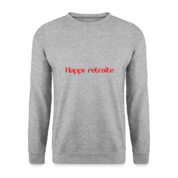 RETIREMENT. RETIREMENT. RETIRED. RETIREMENT - Unisex Sweatshirt - salt & pepper - Front - Alina (178cm) & Michal (187cm)