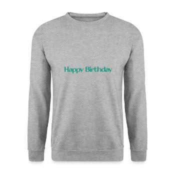 ALLES GUTE ZUM GEBURTSTAG. ALLES GUTE ZUM GEBURTSTAG. JAHRESTAG. - Unisex Pullover - Weißgrau meliert - Vorne - Alina (178cm) & Michal (187cm)