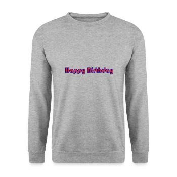 ALLES GUTE ZUM GEBURTSTAG. ALLES GUTE ZUM GEBURTSTAG. JAHRESTAG. - Unisex Pullover - Weißgrau meliert - Vorne - Alina (178cm) & Michal (187cm)
