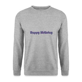 ALLES GUTE ZUM GEBURTSTAG. ALLES GUTE ZUM GEBURTSTAG. JAHRESTAG. - Unisex Pullover - Weißgrau meliert - Vorne - Alina (178cm) & Michal (187cm)