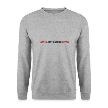 Coeurs de mariage juste mariés - Sweat-shirt Unisexe - gris chiné - Devant - Alina (178cm) & Michal (187cm)