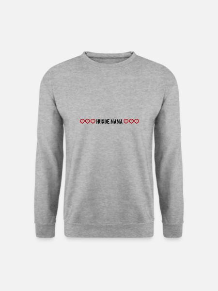 Hunde Mama Herz - Unisex Pullover - Weißgrau meliert