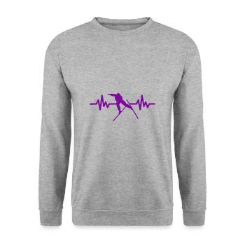 Heartbeat Ski Ski freestyle - Sweat-shirt Unisexe - gris chiné - Devant - Alina (178cm) & Michal (187cm)