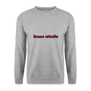 RETRAITE. RETRAITE. RETRAITEE. RETRAITE - Sweat-shirt Unisexe - gris chiné - Devant - Alina (178cm) & Michal (187cm)