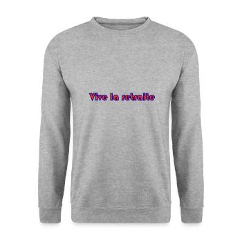 RETRAITE. RETRAITE. RETRAITEE. SENIOR. MAMIE. PAPY - Sweat-shirt Unisexe - gris chiné - Devant - Alina (178cm) & Michal (187cm)