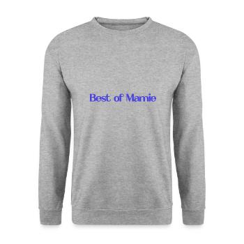 OMA. MUTTERTAG. ALLES GUTE ZUM GEBURTSTAG OMA. ICH LIEBE DICH - Unisex Pullover - Weißgrau meliert - Vorne - Alina (178cm) & Michal (187cm)