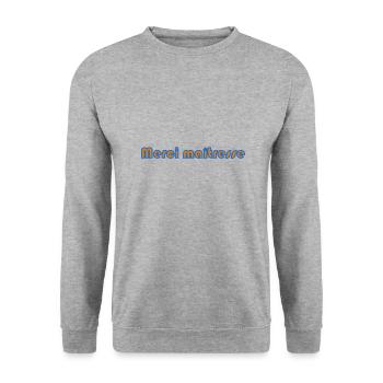 MAÎTRESSE. MERCI. MERCI MAÎTRESSE - Sweat-shirt Unisexe - gris chiné - Devant - Alina (178cm) & Michal (187cm)