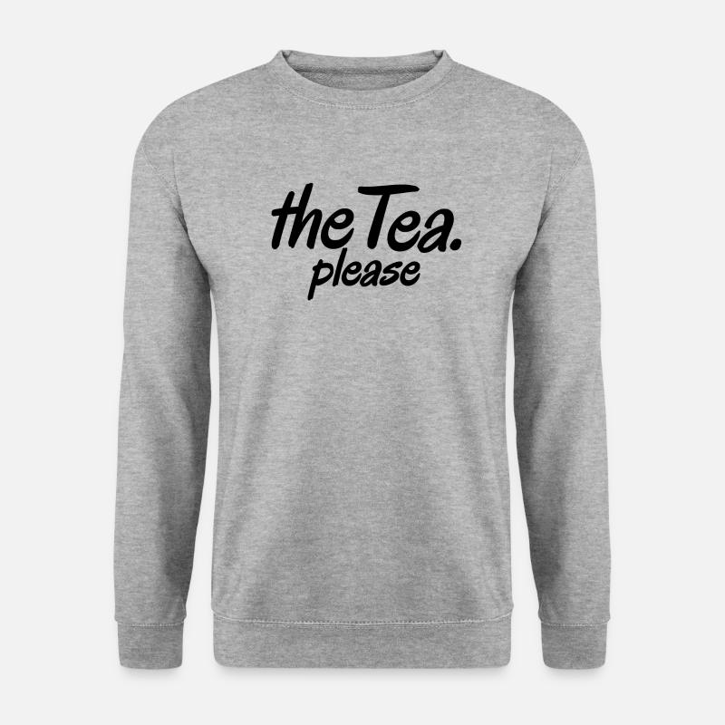 the tea please - den Tee bitte - Unisex Pullover - Weißgrau meliert