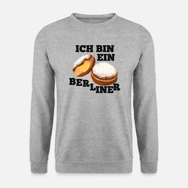 Ich bin ein Berliner - Unisex Pullover - Weißgrau meliert