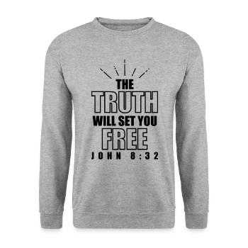 bibel wahrheit - Unisex Pullover - Weißgrau meliert - Vorne - Alina (178cm) & Michal (187cm)