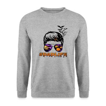 Dad Life Halloween - Unisex Sweatshirt - salt & pepper - Front - Alina (178cm) & Michal (187cm)