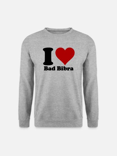I Love Bad Bibra - Unisex Pullover - Weißgrau meliert