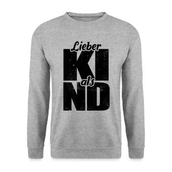 Lieber KI als ND - künstliche Intelligenz - Unisex Pullover - Weißgrau meliert - Vorne - Alina (178cm) & Michal (187cm)