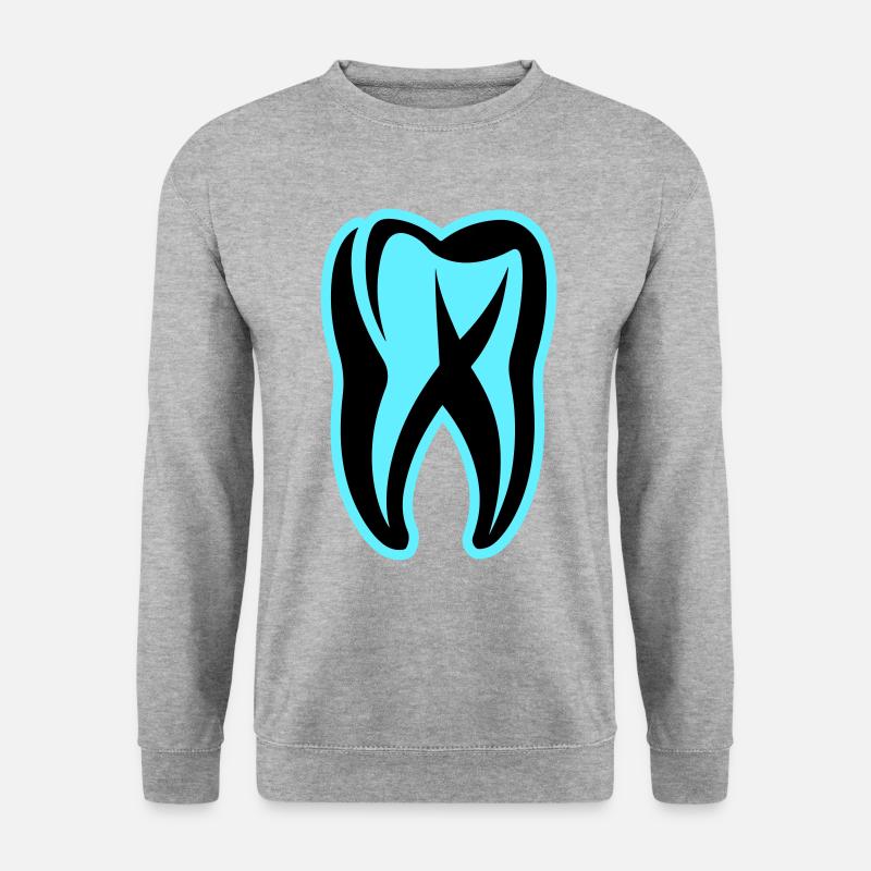 Zahn Symbol Zahnarzt - Unisex Pullover - Weißgrau meliert