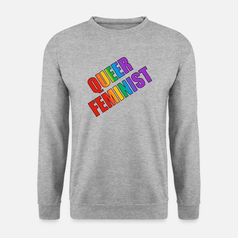 Queer-Feministin - Unisex Pullover - Weißgrau meliert