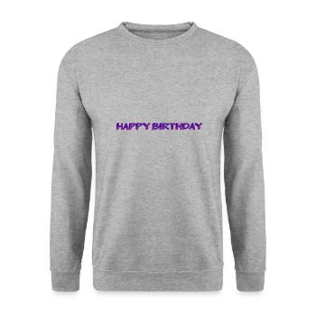 ALLES GUTE ZUM GEBURTSTAG. ALLES GUTE ZUM GEBURTSTAG. JAHRESTAG. - Unisex Pullover - Weißgrau meliert - Vorne - Alina (178cm) & Michal (187cm)