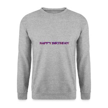 ALLES GUTE ZUM GEBURTSTAG. ALLES GUTE ZUM GEBURTSTAG. JAHRESTAG. - Unisex Pullover - Weißgrau meliert - Vorne - Alina (178cm) & Michal (187cm)