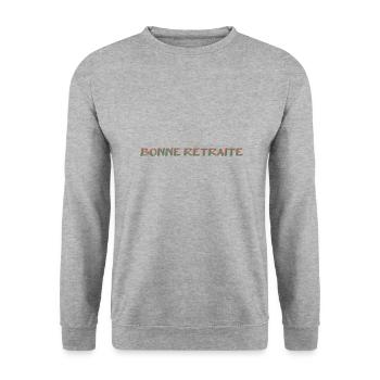 RETRAITE. RETRAITE. RETRAITEE. SENIOR. MAMIE. PAPY - Sweat-shirt Unisexe - gris chiné - Devant - Alina (178cm) & Michal (187cm)