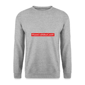 huren und söhne - Unisex Pullover - Weißgrau meliert - Vorne - Alina (178cm) & Michal (187cm)