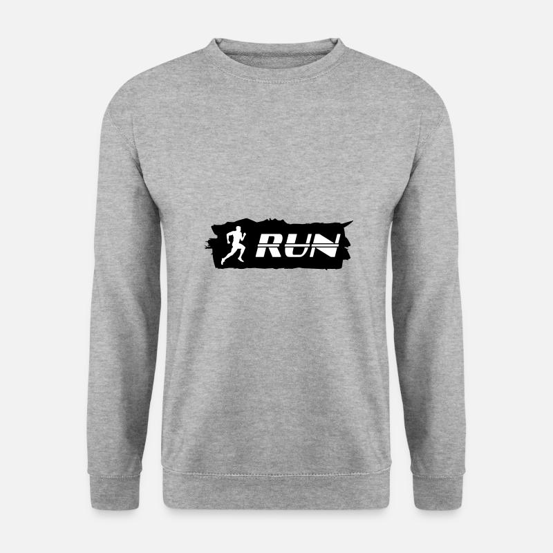 Laufen, Läufer - Run - Unisex Pullover - Weißgrau meliert
