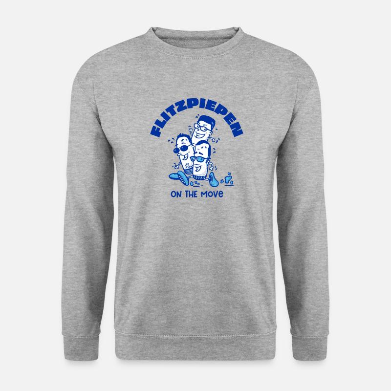 Flitzpiepen on the move - Unisex Pullover - Weißgrau meliert