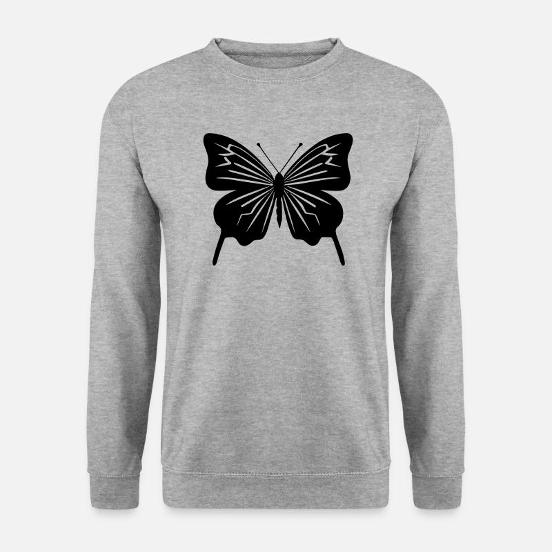 Schmetterling - Unisex Pullover - Weißgrau meliert