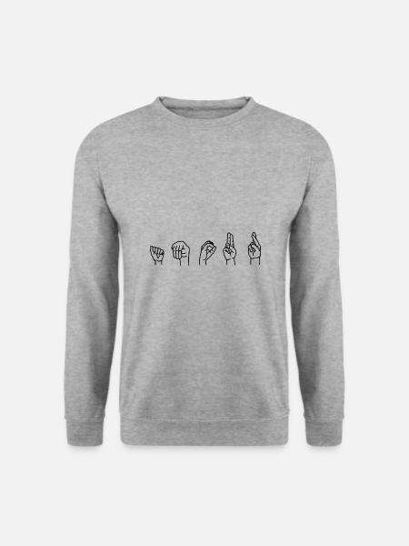 Amour langage des signes français LSF cadeau - Sweat-shirt Unisexe - gris chiné