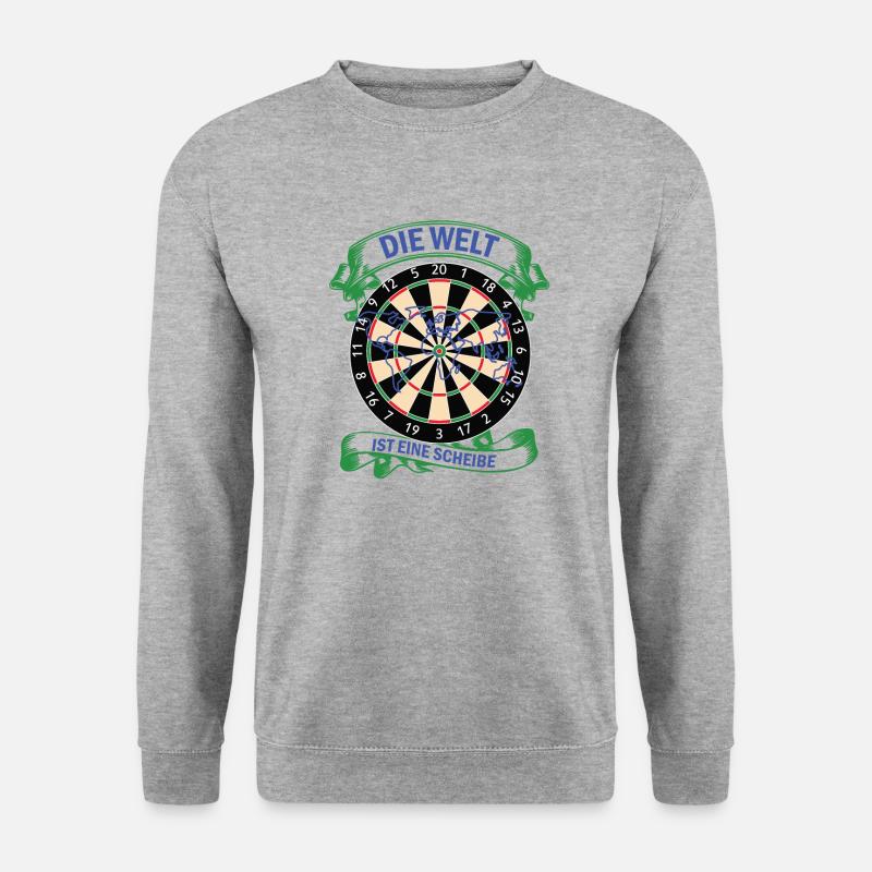 Dartscheibe darts DART dartsport - Unisex Pullover - Weißgrau meliert