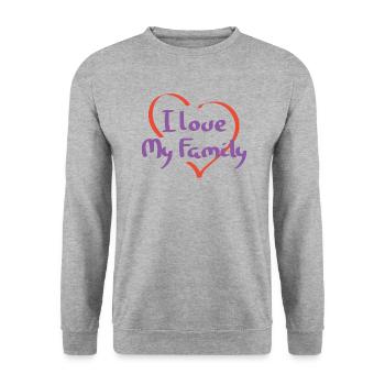 J’aime mes paroles Réunion des parents sarcastiques - Sweat-shirt Unisexe - gris chiné - Devant - Alina (178cm) & Michal (187cm)
