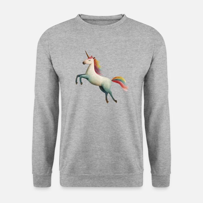 Einhorn - Unisex Pullover - Weißgrau meliert