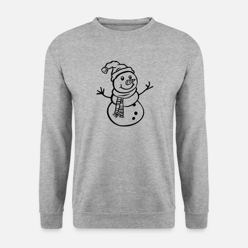 Schneemann - Unisex Pullover - Weißgrau meliert
