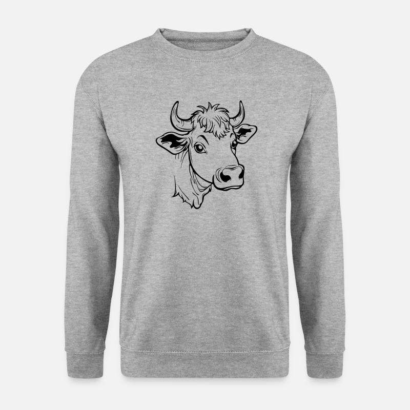 Kuh Kühe - Unisex Pullover - Weißgrau meliert