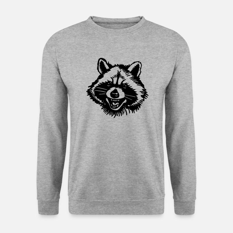 Waschbär - Unisex Pullover - Weißgrau meliert