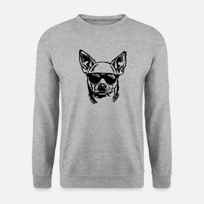 Chihuahua - Unisex Pullover - Weißgrau meliert