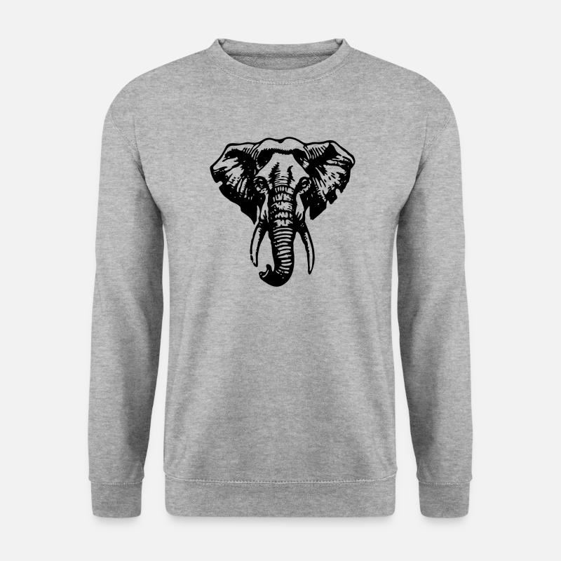 Elefant Elefanten - Unisex Pullover - Weißgrau meliert