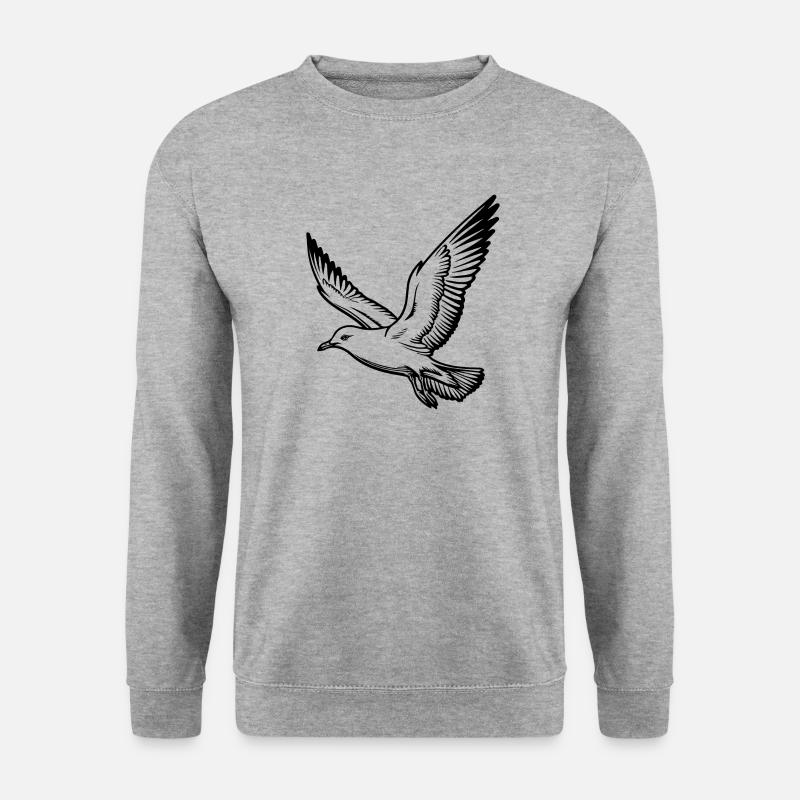 Möwe - Unisex Pullover - Weißgrau meliert