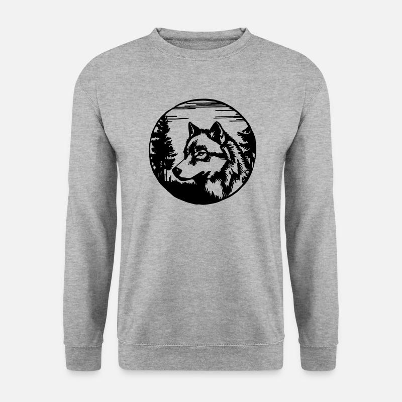 Wolf - Unisex Pullover - Weißgrau meliert